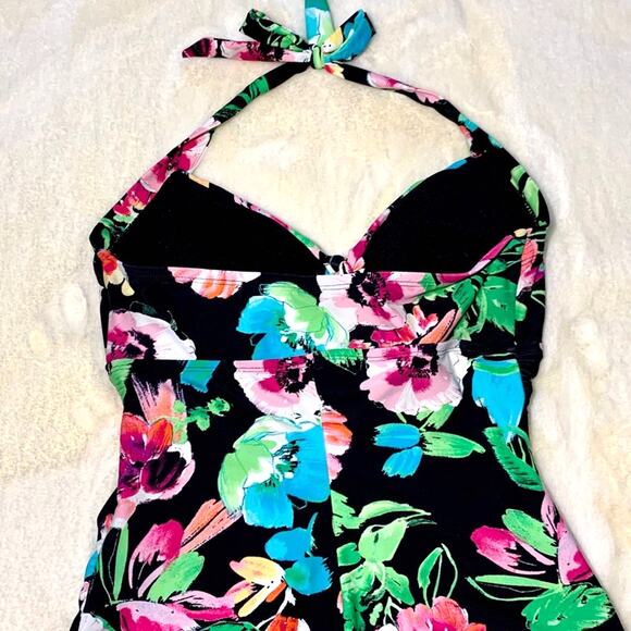 Catalina Swimsuit Floral Garden Multicolor Halter One Piece Swimsuit Medium - Picture 6 of 13